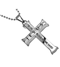 North Arrow Shop Romans 5:9 Jewelry Jesus Cross Necklace - £96.83 GBP