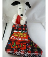 Charlie Brown Christmas Felt Stocking Peanuts Plaid + Vintage 8&quot; plush S... - $16.96 CAD