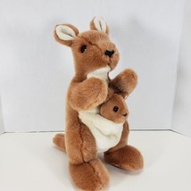 Ty Beanie Buddies Collection Kangaroo w Pouched Joey 11" Stuffed Animal Retired - £12.58 GBP