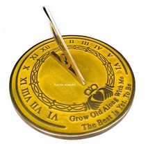 Garden Sundial Grow Old with Me -The Best is Yet, to be (Golden Finish),... - £60.21 GBP