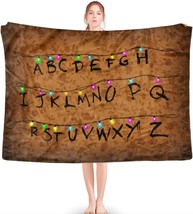 Christmas Lights Alphabet Flannel Stranger Blanket 50&quot; X 40&quot;, Soft, Warm, And - £33.19 GBP
