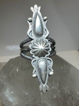 Concho ring size 6.75 Navajo repousse sterling silver long women - £69.63 GBP