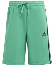 adidas Men&#39;s 3-Stripes 10&quot; Fleece Shorts - Court Green-Small - £17.62 GBP
