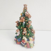 Beautiful Musical Christmas Tree With Teddy Bears All Over 11&quot; Tall - £33.24 GBP