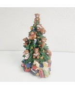 Beautiful Musical Christmas Tree With Teddy Bears All Over 11&quot; Tall - £33.28 GBP
