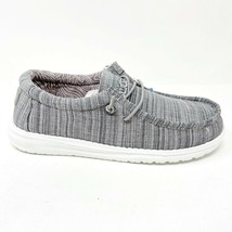 Hey Dude Wally Linen Stone Youth Size 11 Slip On Walking Comfort Shoes - £30.26 GBP