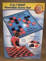 3-in-1 Giant Reversible Game Mat by Etna Tic Tac Toe Checkers New - £6.95 GBP