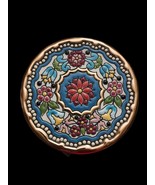 Cearco 5.75” plate trivet SPAIN 24k gold rim Blue TULIP - $24.75