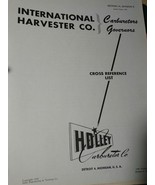 International Harvest Co. Carburetors Governors Cross Reference List Hol... - $12.28 CAD