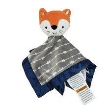 Parent&#39;s Choice Baby Orange Fox Blue Security Blanket Stuffed Animal Plush Toy - £29.54 GBP