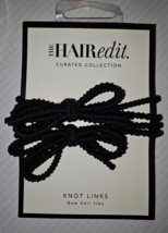 The Hair Edit Black Knotted Bow Hair Tie Knot Links Set 2 Pack New - $10.49