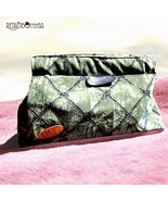 60s Clutch Bag ELLA Firenze Green Velvet Women&#39;s Fashion Accessories Vin... - $1,063.37 MXN