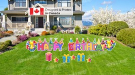 Happy Birthday - 12&quot; - 22&quot; Decors -  (Total 12 pcs) | Yard Sign Outdoor ... - £98.77 GBP