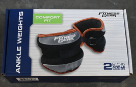 Fitness Gear™ ~ (2) 2.5 Pound Ankle Weights ~ 5 lb Comfort Fit ~ NEW In Box - £9.59 GBP