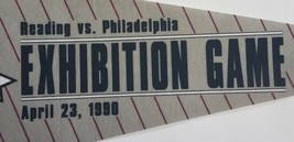 Vintage 1990 Reading vs. Philadelphia Phillies Exhibition Game Pennant 29&quot; - £20.95 GBP