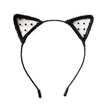 Women&#39;s Girl&#39;s Black Lace Dots Polyester Headband Cute Cat Ear Halloween... - £3.44 GBP