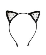 Women&#39;s Girl&#39;s Black Lace Dots Polyester Headband Cute Cat Ear Halloween... - £3.40 GBP