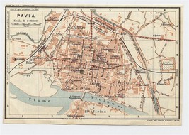 1927 Original Vintage City Map Of Pavia / Lombardy / Italy - £16.99 GBP