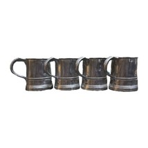 4 Vintage RWP Wilton Armetale Pewter Cups Mugs 4&quot; x 3&quot; - $29.99