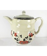 8 1/2 inch Coffee Pot Red Poppy Hall&#39;s Superior with Lid Silver Trim EUC - £19.34 GBP