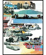 1973 HOT ROD Magazine Print - Collage of BONNEVILLE Speedway Cars A5 - $122.19 MXN