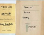 Howard Johnson&#39;s Nassau Beach Lodge Shops Services Directory Price List ... - £29.97 GBP