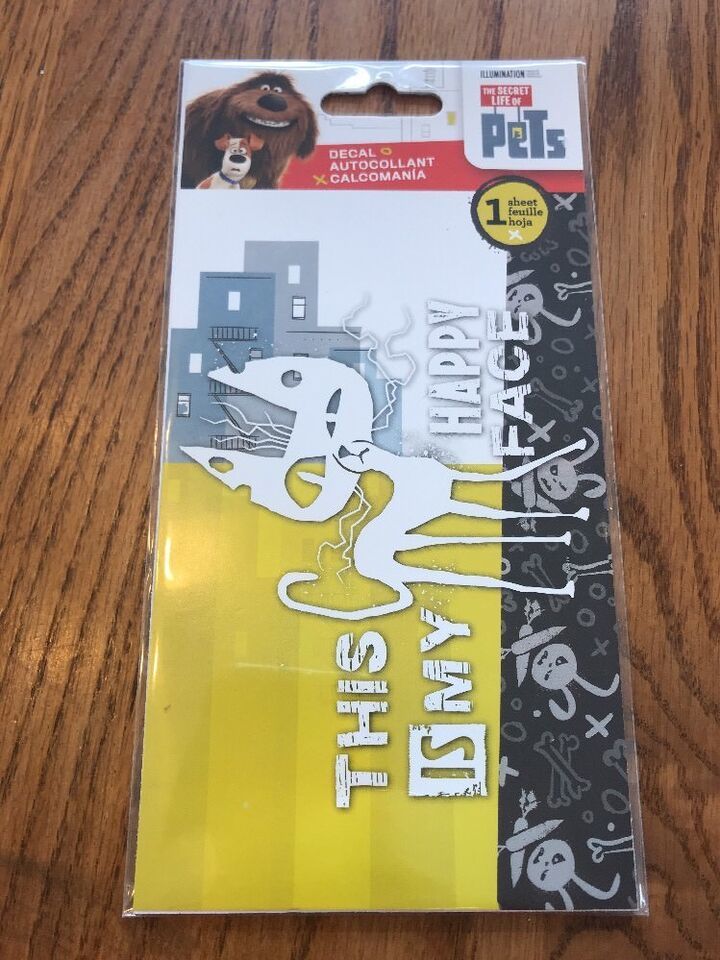 Sticker Decal One Color Secret Life of Pets This Is My Happy Face - $2.50