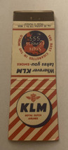 Vintage Matchbook Cover Matchcover Airline KLM Royal Dutch Airlines - £2.98 GBP