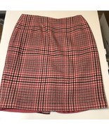 Talbots Petites Size 8 Houndstooth Pencil Skirt 100% Wool Pink Black Lin... - $266.28 MXN
