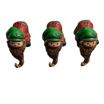 Elf long beard Holiday decor hallmark vintage green hat Lot of 3 - £23.07 GBP