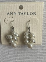 Ann Taylor  White Hook Fashion Faux Dangle Natural Pearl Earrings New Bridal - £8.39 GBP