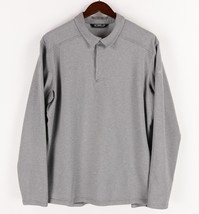 Arc’teryx Captive Long Sleeve Polo Shirt Mens Large Gray Hidden Snap Button - $46.50