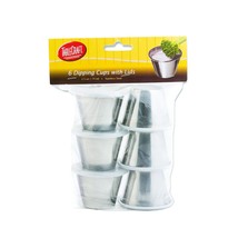 Tablecraft 2.5 oz Dipping Cups with Lids, 2.5-Ounce , 6 Pack, Silver - $12.34