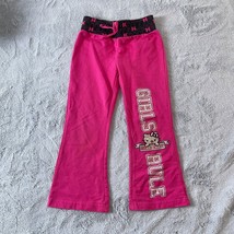 Hello Kitty Graphic Blinged Out Sweatpants Pink Black Girls Rule Size 4 - $14.83