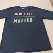 Gildan Heavy Cotton BLUE LIVES MATTER Men's Blue T-Shirt Long Sleeve Size Large image 9