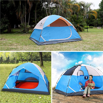 3/4 Person Camping Dome Tent, Waterproof,Spacious, Lightweight Portable Backpack - £84.18 GBP