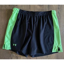 Under Armour Athletic Workout Shorts Black with Lime Green Women&#39;s Size ... - £9.20 GBP