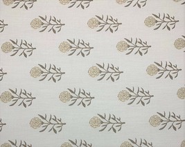 Ballard Designs Floral Taupe Sunbrella Performance Furniture Fabric 1 Yard 54&quot;W - £25.51 GBP