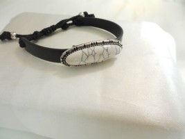 Department Store 6.5-8.5&quot; Adjustable Faux Marble Cord Slider Bracelet S214 - £8.16 GBP