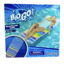 H2O Deluxe Relaxing Lounge Pool Raft Tanning Float Transparent Multicolo... - $18.80