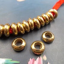 Copper Loose Beads 6mm Big Hole Handmade Brass Spacer Beads 100pcs/lot - £10.26 GBP