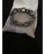 Lia Sophia Kiam Family Black Stone Elastic Slip On Bracelet New - £27.86 GBP
