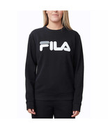 Fila Long Slv. French Terry Crewneck Sweatshirt Alexa Black Women&#39;s Sz M... - $21.84