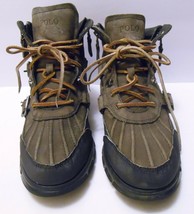POLO RALPH LAUREN Men&#39;s DEMOND Taupe Leather &amp; Manmade BOOTS Lace Up US 8 D - $59.95