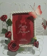 Beautiful 3D Red Roses &amp; Butterfly Elegant Picture Photo Frame》4&quot;x6&quot; - £19.97 GBP