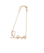 14k Rose Gold Delicate Script Love Bracelet 7&quot; Long Gorgeous - $1,638.54 CAD