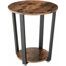 Farmhouse Rustic Round Side Table Nightstand End Table - £97.30 GBP