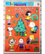 Peanuts Christmas Window Decor Cling Charlie Brown Snoopy Woodstock VTG ... - $10.25