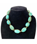 Large Chunky Turquoise Multi Stone Necklace 20&quot; Long - £51.07 GBP