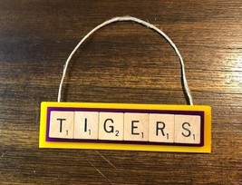 LSU Tigers Louisiana State Christmas Ornament Handmade Scrabble Tiles - £7.77 GBP